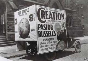 Photodrama of creation of Russell ad