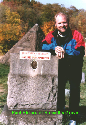 Paul Blizzard at Russell's grave