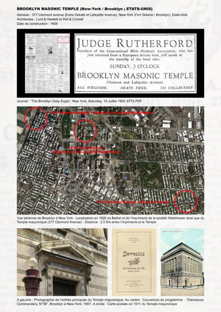 Judge Rutherford gave a talk at the Blooklyn Masonic Temple
