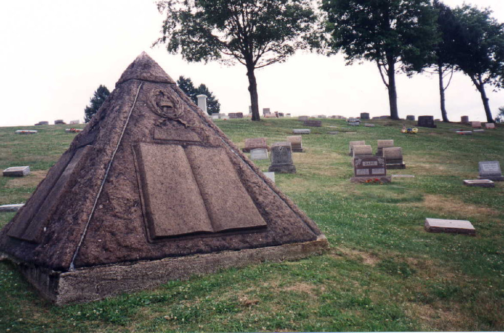 Pyramid with Russell's headstone in background