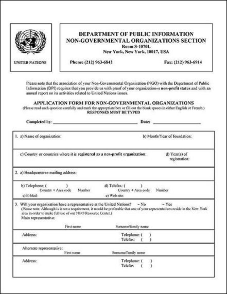Application ONG ONU