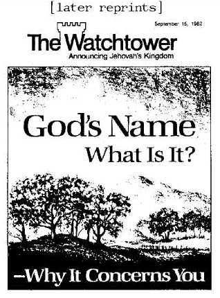 Watchtower 09/15/1982 reprinted different cover